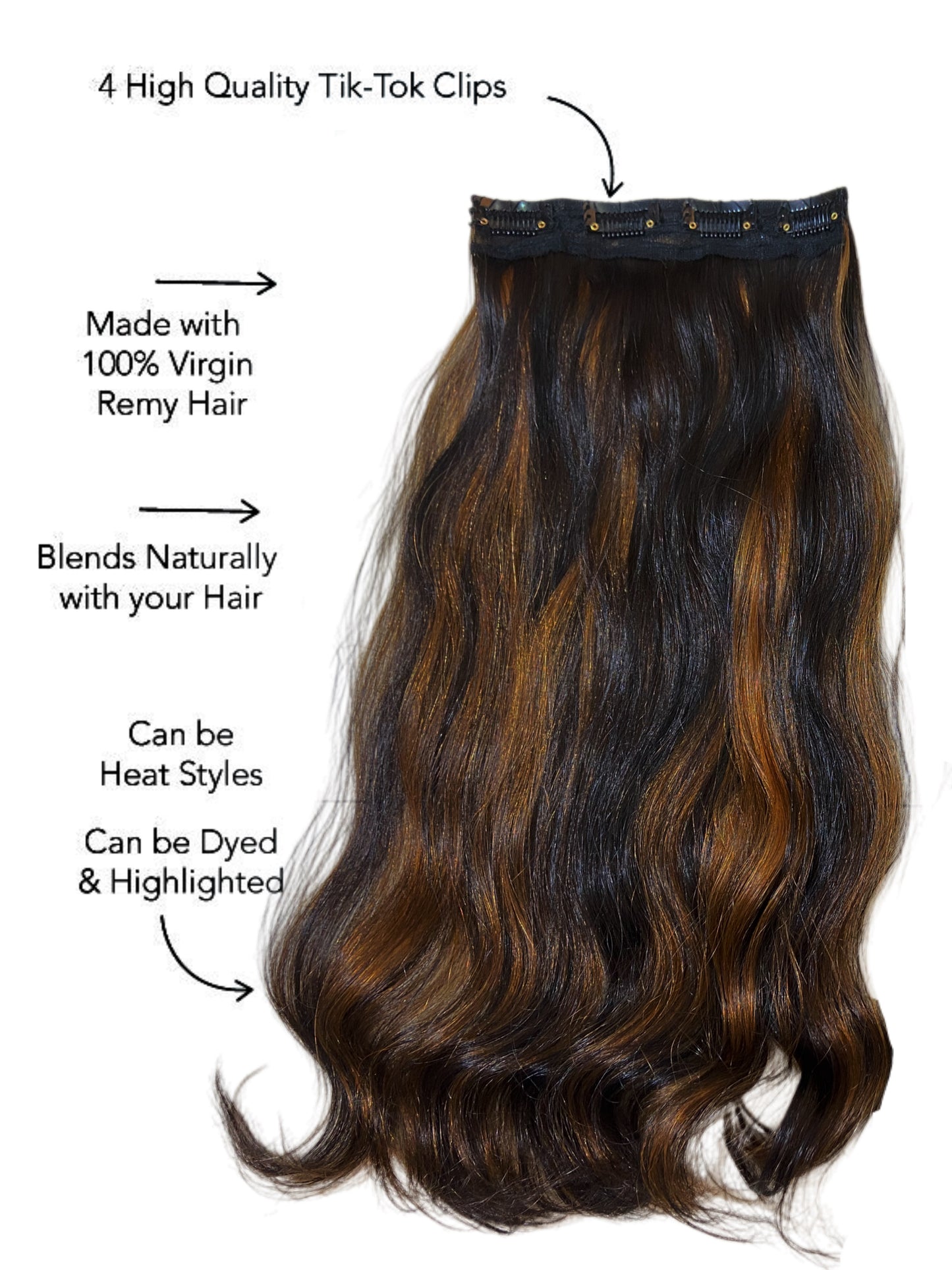 Highlighted 4-Clip Super DD Luxurious Seamless Volumizer