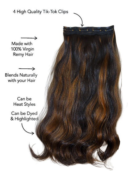Highlighted 4-Clip Super DD Luxurious Seamless Volumizer