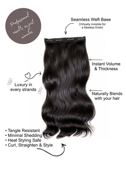 Pro Premium Seamless Clip-in Hair Volumizer I Natural Colour