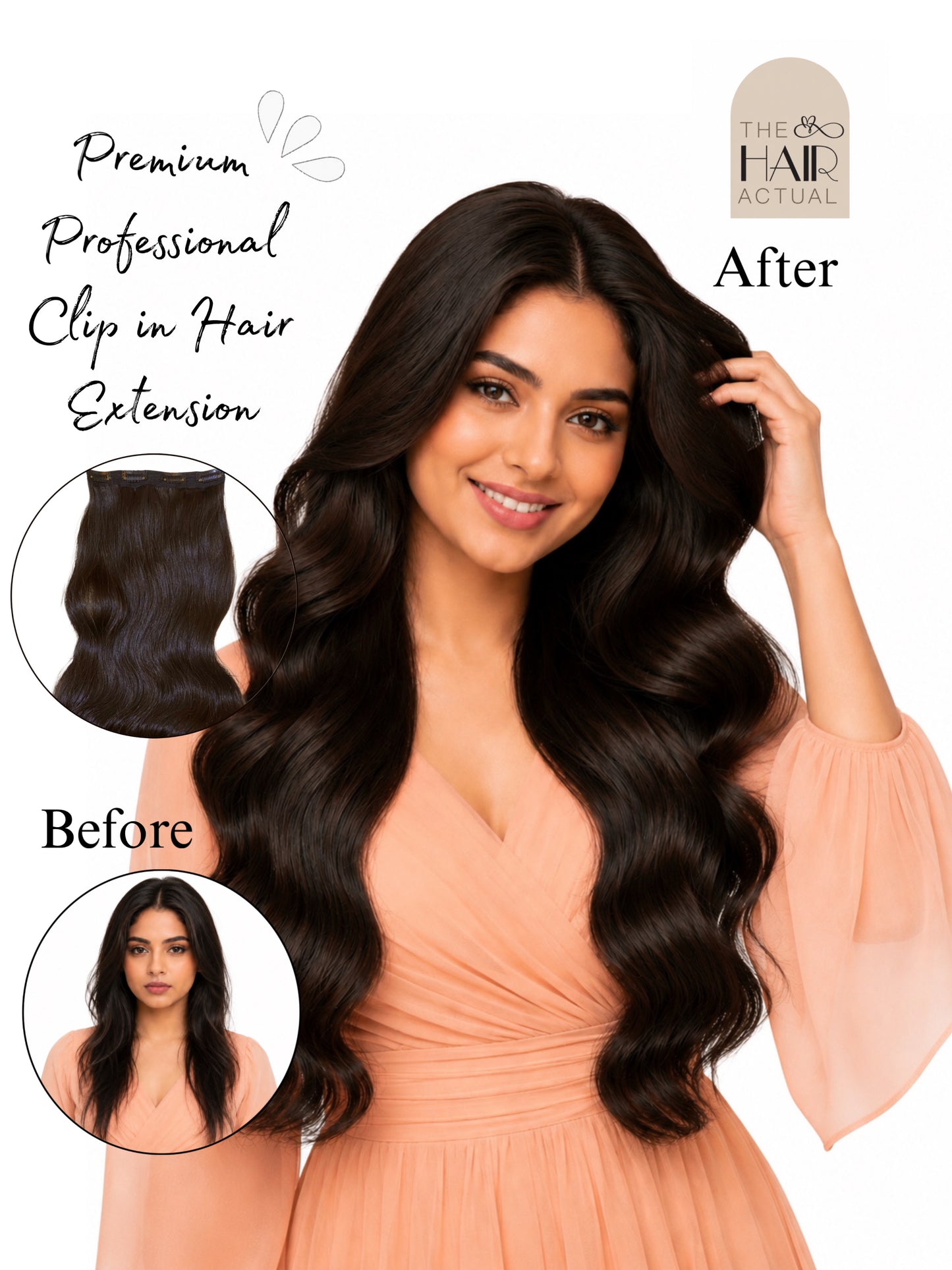 Pro Premium Seamless Clip-in Hair Volumizer I Natural Colour