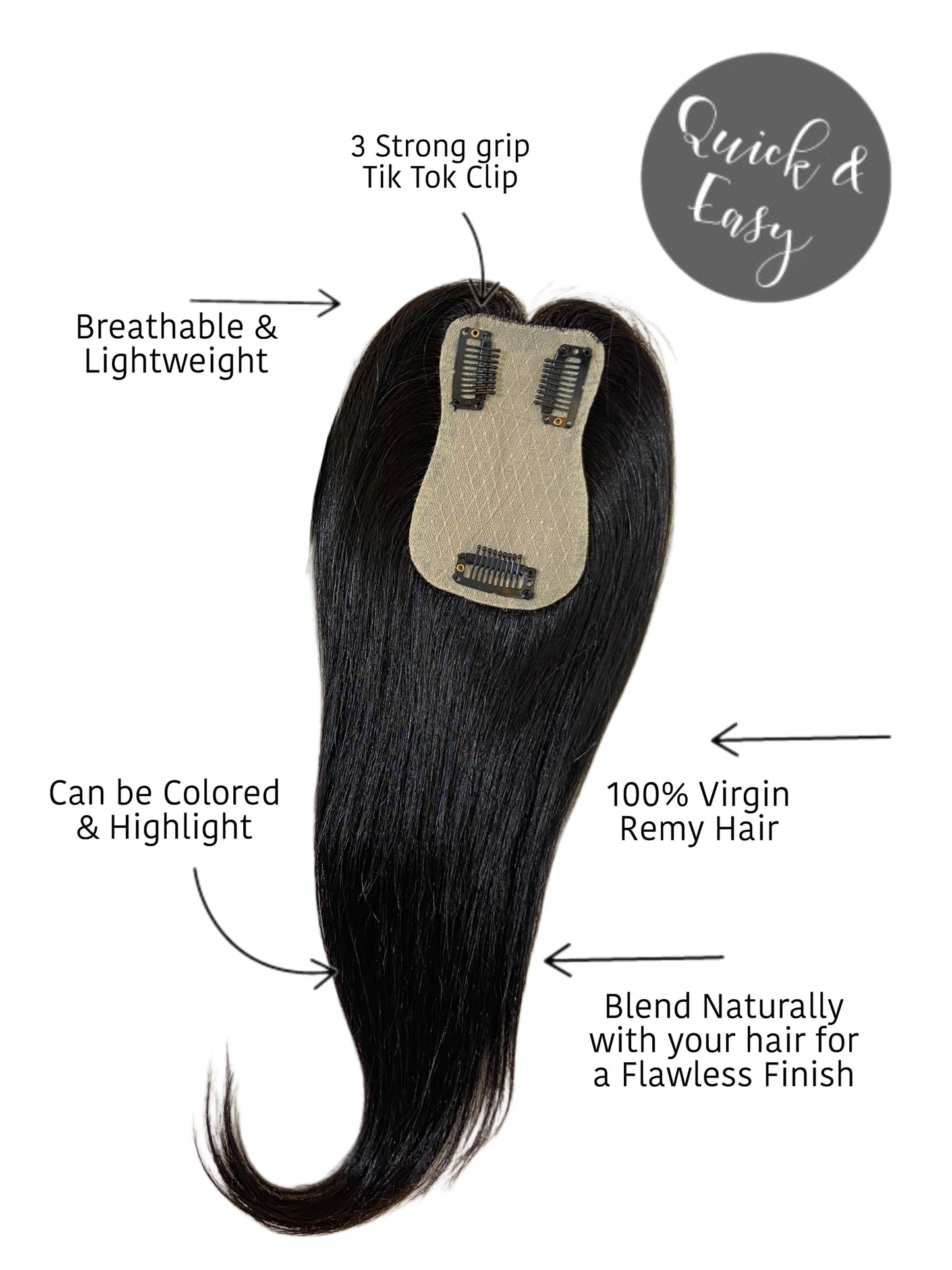 Lux Topper – Silk Base Hair Topper (2.5 x 4 inch)