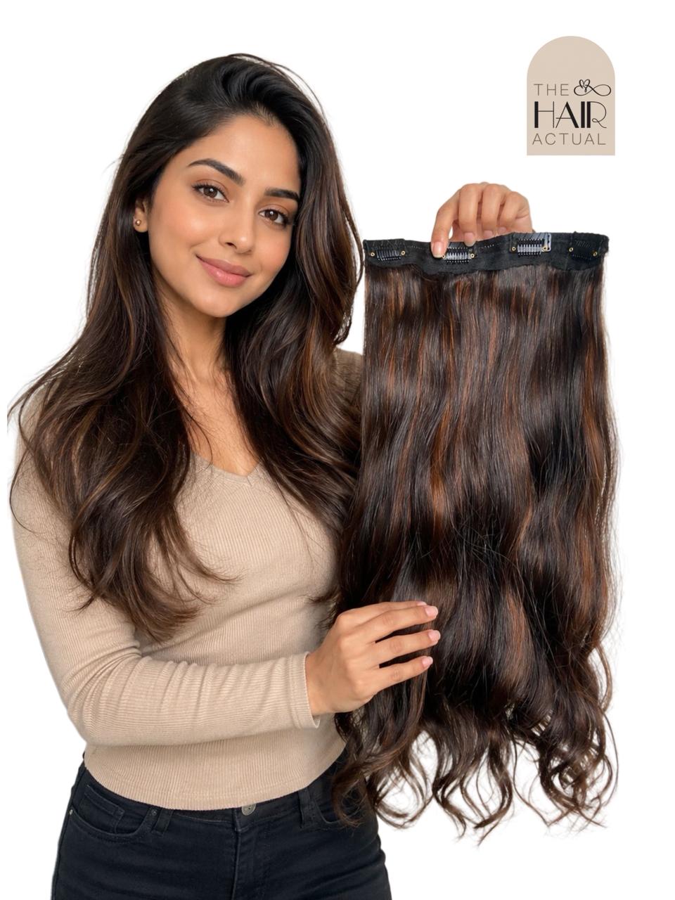 Highlighted 4-Clip Super DD Luxurious Seamless Volumizer