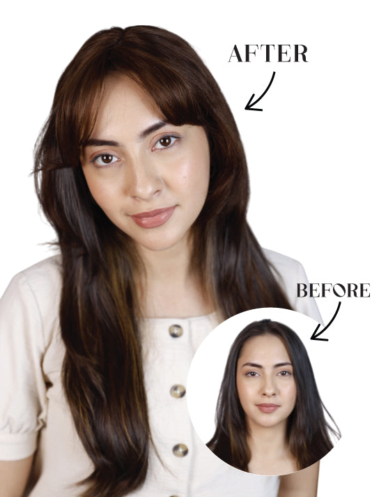 4 X4 Heart-Shaped Hair Topper with Bangs