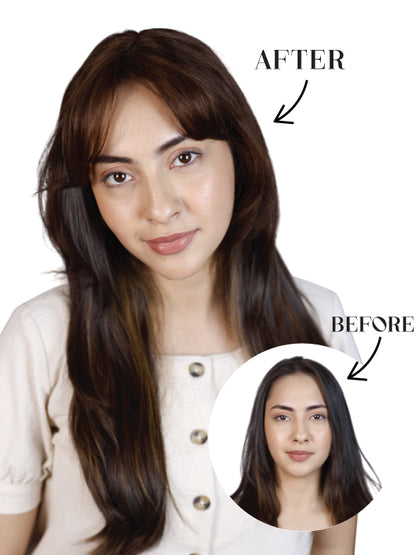 4 X4 Heart-Shaped Hair Topper with Bangs