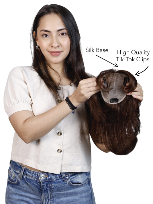 4 X4 Heart-Shaped Hair Topper with Bangs