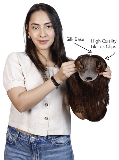 4 X4 Heart-Shaped Hair Topper with Bangs