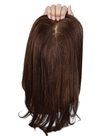 4 X4 Heart-Shaped Hair Topper with Bangs